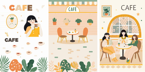 Cute Cafe Scenes with Friends