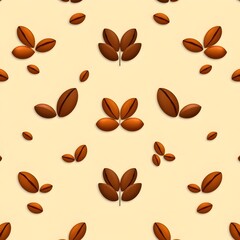 Obraz premium Patrón abstracto con granos de café estilizados en formas geométricas minimalistas, tonos cálidos