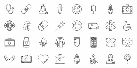 Set of Medical Line Icons