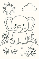 Naklejka premium coloring book with elephant