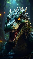 Dragon in a mystical forest