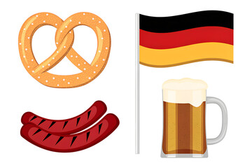 Traditional cultural elements of oktoberfest with bavarian symbols and german heritage