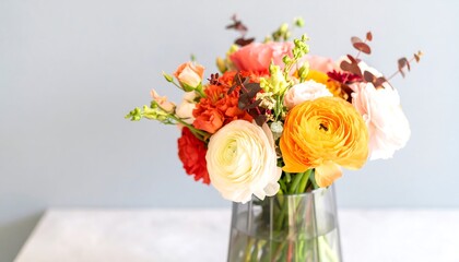 Vibrant floral bouquet in a glass vase.