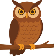 owl sitting on a branch vector