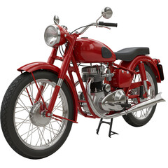 Fototapeta premium Red Motorcycle Front View Isolated Against Transparent Background Studio Shot