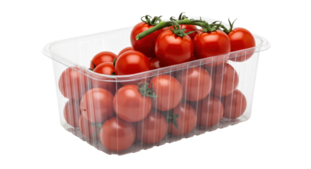 Isolated Plastic Container of Cherry Tomatoes