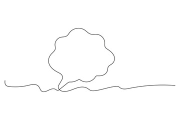 Speech bubble icon continuous one line drawing minimalist outline vector illustration