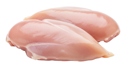 Isolated Raw Chicken Breasts