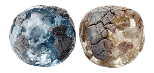Fototapeta premium Isolated Natural Stones on Transparent Background for Design Use