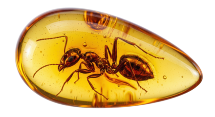 Isolated Ant in Amber