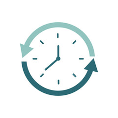 clock logo icon illustration flat