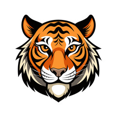 tiger head on white background vector art
