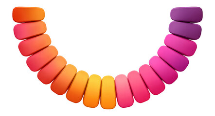 Obraz premium Colorful Gradient Blocks Set on Isolated Transparent Background