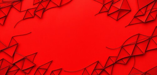 Intricate red abstract shapes, geometric patterns, comic book style texture, comic book, abstract