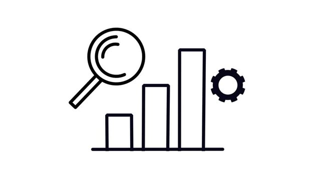business intelligence icon animation looping on white background