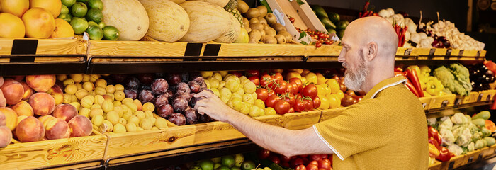 Exploring fresh organic produce at a vibrant farmers market grocery store