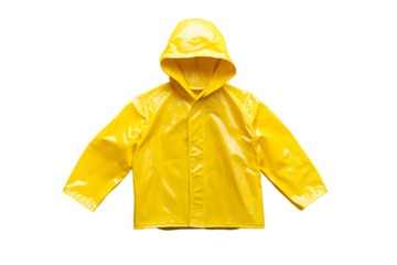 A yellow raincoat isolated on a white background 