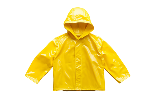 A yellow raincoat isolated on a white background 