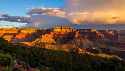 Naklejka premium Canyon sunrise desert glow