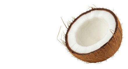 Isolated Coconut Cut in Half