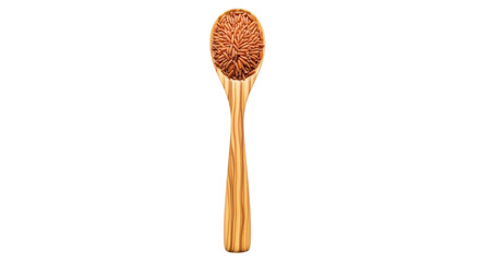 Isolated Wooden Spoon with Red Rice