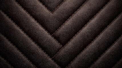 Close-up of quilted dark brown leather texture. Neural network AI generated