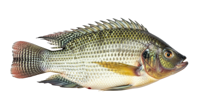 Isolated tilapia fish