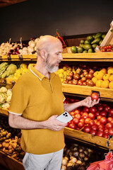 Discovering fresh organic produce in a vibrant grocery store