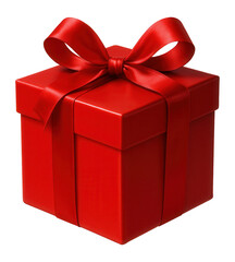 Obraz premium Red gift box with matching ribbon for special occasions.