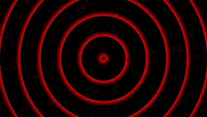 Concentric Red Neon Circles on Textured Black Background abstract