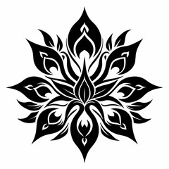 Obraz premium Tribal Petals black silhouette design white background