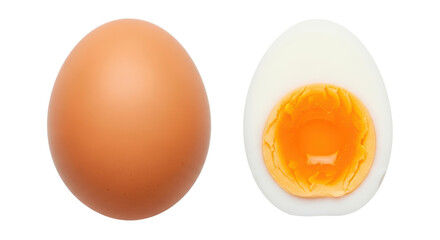 Isolated Boiled Egg Halves