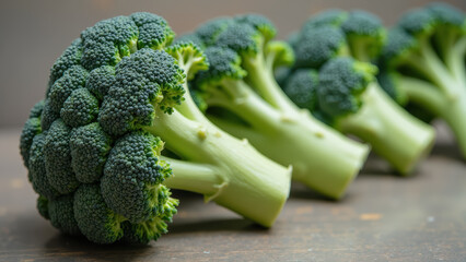 Fresh broccoli green vegetable healthy food organic produce nutritious raw close up natural vegetarian diet