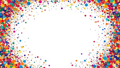 Colorful confetti border on white background (1)
