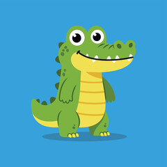 Cartoon Crocodile Character with Big Eyes and a Friendly Smile.