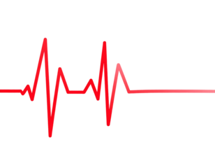 Heart pulse line icon in red color PNG