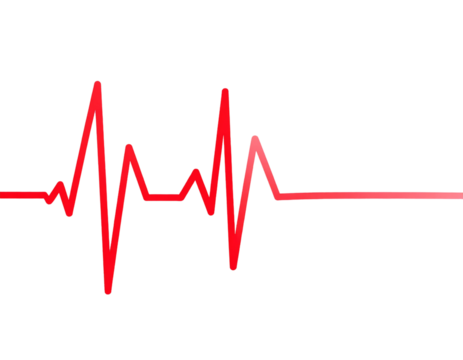 Heart pulse line icon in red color PNG