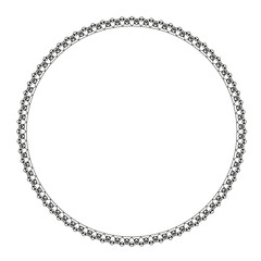 Black round vintage vector frame on a white background.