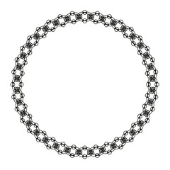 Black round vintage vector frame on a white background.