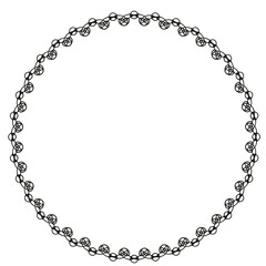 Black round vintage vector frame on a white background.