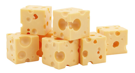 Isolated Cheese Cubes