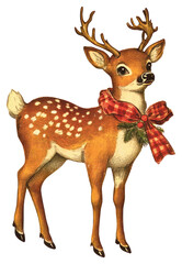 Fototapeta premium PNG Christmas reindeer illustration vintage animal.