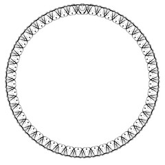 Black round vintage vector frame on a white background. eps10