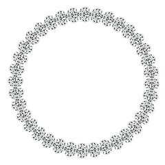 Black round vintage vector frame on a white background. eps10