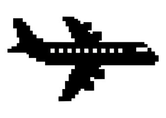 Stylized yellow airplane flying in a clear blue sky, vector illustration 
