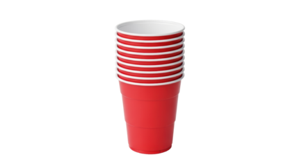 Isolated Stack of Red Plastic Cups