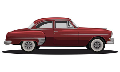 red vintage car