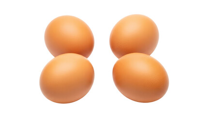 Isolated Four Brown Eggs