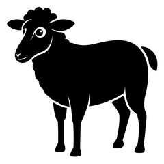Fototapeta premium Sheep vector clean black silhouette design white background