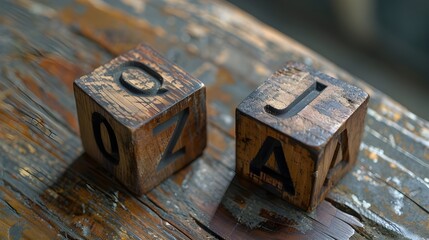 Obraz premium Q and A Acronym with Wooden Letter Blocks for Questions and Answers Concept